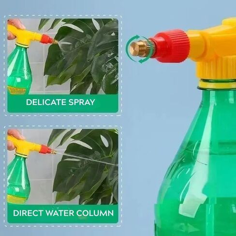 2pcs ضغط زجاجة رذاذ الضغط - رؤوس بخاخ حديقة يدوي يدويًا لنباتات الري - تناسب زجاجات المشروبات البلاستيكية القياسية - ضباب قابل للتعديل لفوهة رش الطائرات للاستخدام الداخلي والخارجي in Kuwait