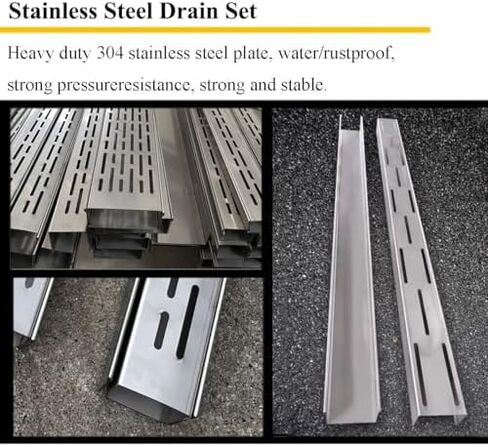 Stainless Steel Linear Floor Trench Drains - 5-Pack Metal Channel Grate Covers for Driveways, Patios & French Drain Systems - Durable, Corrosion-Resistant Drainage Solution in Saudi Arabia