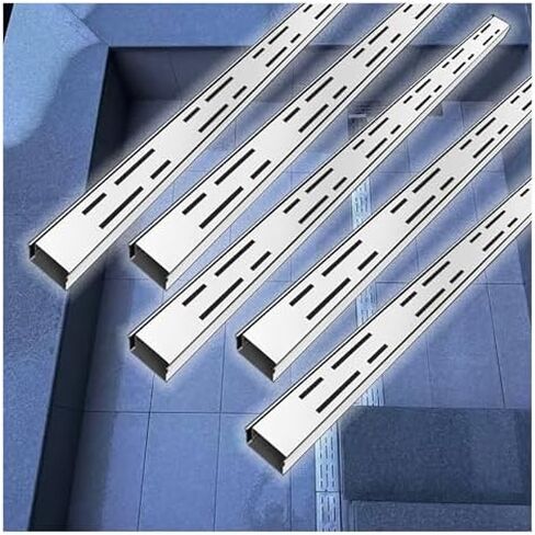 Stainless Steel Linear Floor Trench Drains - 5-Pack Metal Channel Grate Covers for Driveways, Patios & French Drain Systems - Durable, Corrosion-Resistant Drainage Solution in Saudi Arabia