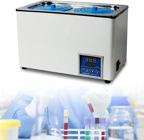 Lab Digital Thermostatic Water Bath, Electric Digital Display Lab Water Bath with Selectable Openings for Labs Experiments,Temperature Range:+10-100℃ (2 Holes) in Saudi Arabia