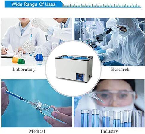 Lab Digital Thermostatic Water Bath, Electric Digital Display Lab Water Bath with Selectable Openings for Labs Experiments,Temperature Range:+10-100℃ (2 Holes) in Saudi Arabia