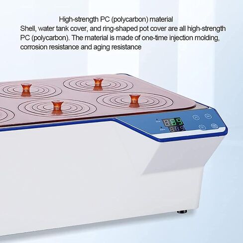 Scientific Digital Thermostatic Lab Water Bath, Stainless Steel Inner Tank Electric Heating Thermostatic Porous Water Bath, 6.7L /14L/22L Capacity, 360° Cycle Heating (6 Holes) in Saudi Arabia