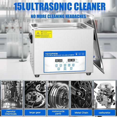 Professional Stainless Steel Heated Ultrasonic Cleaner Machine for Jewelry Glasses Watch Straps Dentures Carburetor Circuit Board Mouth Guard Precision Small Parts Cleaning Equipment (1.3L) in Saudi Arabia