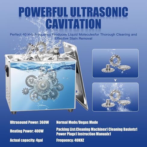Professional Stainless Steel Heated Ultrasonic Cleaner Machine for Jewelry Glasses Watch Straps Dentures Carburetor Circuit Board Mouth Guard Precision Small Parts Cleaning Equipment (1.3L) in Saudi Arabia