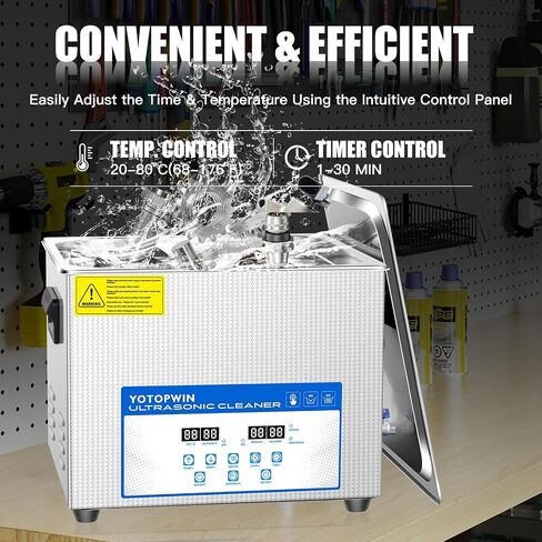 Professional Stainless Steel Heated Ultrasonic Cleaner Machine for Jewelry Glasses Watch Straps Dentures Carburetor Circuit Board Mouth Guard Precision Small Parts Cleaning Equipment (1.3L) in Saudi Arabia