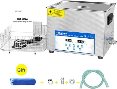 Professional Stainless Steel Heated Ultrasonic Cleaner Machine for Jewelry Glasses Watch Straps Dentures Carburetor Circuit Board Mouth Guard Precision Small Parts Cleaning Equipment (1.3L) in Saudi Arabia