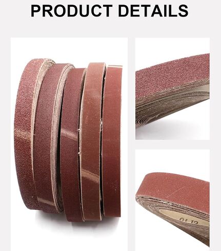 Belt Sander Paper, 100PCS/Set 760 * 25mm Sanding Belts 120-320 Grits Wood Soft Metal Polishing Sandpaper Abrasive Bands for Belt Sander Abrasive Tool(240#) in Kuwait