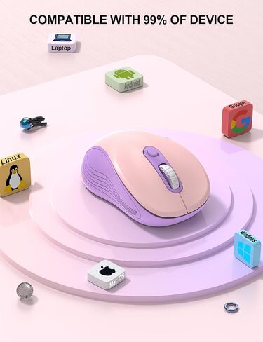 Trueque Wireless Mouse E702 2.4GHz Portable Computer Mouse with USB Receiver, Comfortable Silent Mice for Laptop, Chromebook, PC, Notebook, Desktop, Windows, Mac (Mint Green) in Kuwait