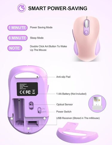 Trueque Wireless Mouse E702 2.4GHz Portable Computer Mouse with USB Receiver, Comfortable Silent Mice for Laptop, Chromebook, PC, Notebook, Desktop, Windows, Mac (Mint Green) in Kuwait