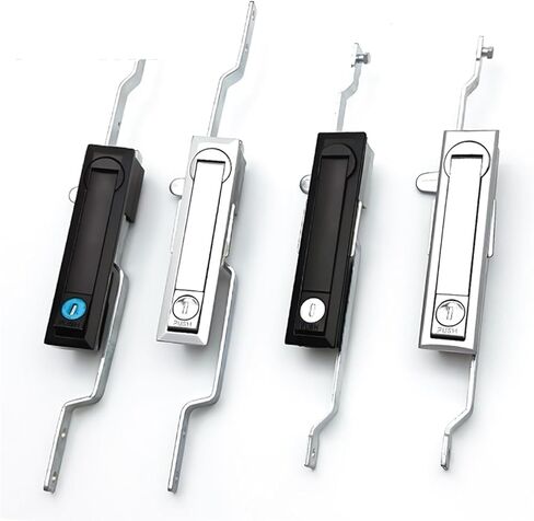 MS731 زنك سبيكة التحكم الصناعية في مقبض الأرجوحة في خزانة قفل الباب صندوق توزيع توزيع 1pcs (MS731-6 أسود) in Kuwait