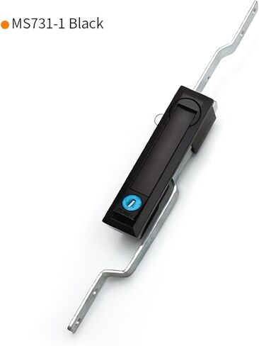 MS731 زنك سبيكة التحكم الصناعية في مقبض الأرجوحة في خزانة قفل الباب صندوق توزيع توزيع 1pcs (MS731-6 أسود) in Kuwait