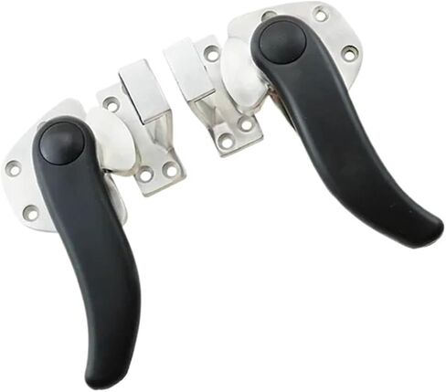 High and Low Convex Door S-Shaped Rotating Closed Handle 304 Stainless Steel 1Pcs(Brushed-Right) in Kuwait