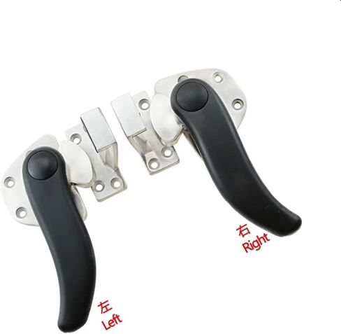 High and Low Convex Door S-Shaped Rotating Closed Handle 304 Stainless Steel 1Pcs(Brushed-Right) in Kuwait