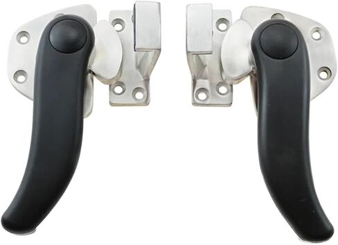 High and Low Convex Door S-Shaped Rotating Closed Handle 304 Stainless Steel 1Pcs(Brushed-Right) in Kuwait