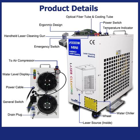 US Stock Relfar Double Pendulum 2000W Cleaning Rust Remover Machine BWT Laser Source Machine Laser Laser Machine (1500W) in Saudi Arabia