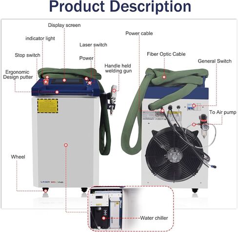 Raycus 1500W/2000W 4 in 1 Integrated Welding cutting cleaning rust remover Machine Handheld Laser Welder Machine with Auto Wire Feeder Cable Length 10m (2000, Watts) in Saudi Arabia