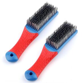 فرش سلك 2 مساءً لتنظيفها 6.3 بوصة فرشاة خدش سلك الفولاذ المقاوم للصدأ ، فرش سلك مقبض مغطاة من المطاط لتنظيف صدأ تنظيف الطلاء in Kuwait