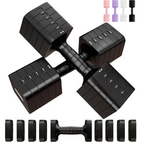 Adjustable Dumbbell Set for Women Men 16LB 20LB Hand Weights Dumbbells Sets Woman Exercise Fitness dumbbell Adjust dumbbells set of 2 for Home Gym Workout Strength Training Equipments in Kuwait