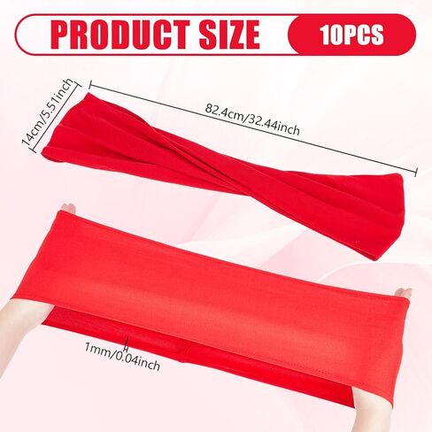 AHANDMAKER 10 Pcs Stretch Spandex Chair Bands Red Universal Elastic Chair Sashes Bows Without Buckle Chair Cover Band for Wedding Party Hotel Event Ceremony Reception Banquet Decorations in Saudi Arabia