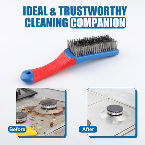 فرش سلك 2 مساءً لتنظيفها 6.3 بوصة فرشاة خدش سلك الفولاذ المقاوم للصدأ ، فرش سلك مقبض مغطاة من المطاط لتنظيف صدأ تنظيف الطلاء in Kuwait
