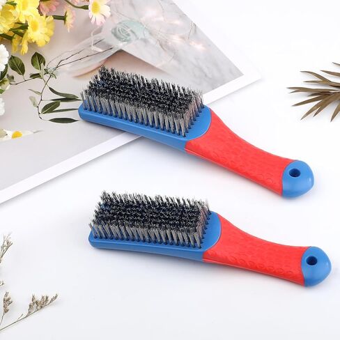 فرش سلك 2 مساءً لتنظيفها 6.3 بوصة فرشاة خدش سلك الفولاذ المقاوم للصدأ ، فرش سلك مقبض مغطاة من المطاط لتنظيف صدأ تنظيف الطلاء in Kuwait