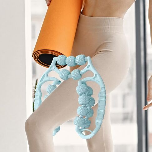 Massage Roller Leg Massage Tool 21 Wheels Exercise Versatile Portable Circular Leg Clamp for Men Forearm Arms, Green in Saudi Arabia