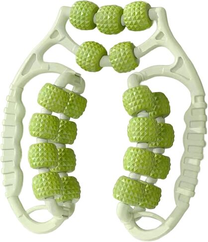 Massage Roller Leg Massage Tool 21 Wheels Exercise Versatile Portable Circular Leg Clamp for Men Forearm Arms, Green in Kuwait
