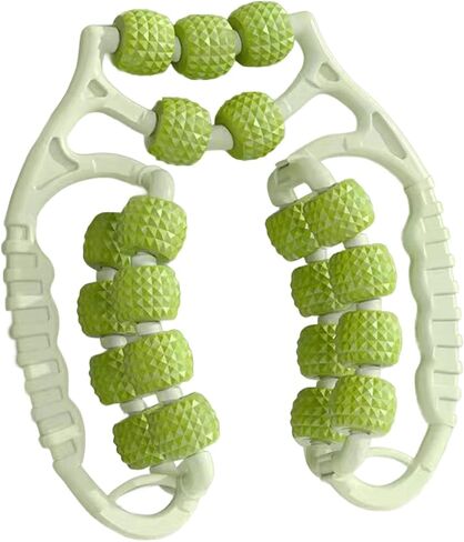 Massage Roller Leg Massage Tool 21 Wheels Exercise Versatile Portable Circular Leg Clamp for Men Forearm Arms, Green in Kuwait