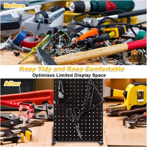 SHUESS 2Pcs Metal Peg Board Display Stand with 24 Peg Hooks Tabletop Pegboard Display Merchandise Display Rack for Selling Accessories, Display Stands for Boutique, Stores, Vendors & Events (17x13 Inch) in Saudi Arabia