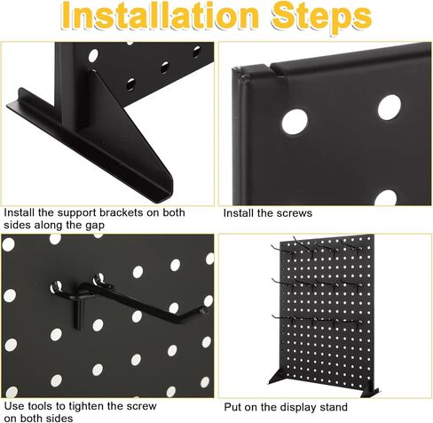 SHUESS 2Pcs Metal Peg Board Display Stand with 24 Peg Hooks Tabletop Pegboard Display Merchandise Display Rack for Selling Accessories, Display Stands for Boutique, Stores, Vendors & Events (17x13 Inch) in Saudi Arabia