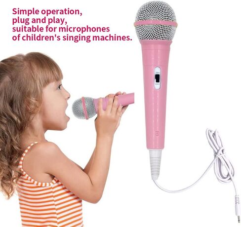 Wired Microphone, Wired Dynamic Microphone 3.5mm Jack Lightweight No Battery for Kids Singing Mechine Home (Pink) in Saudi Arabia