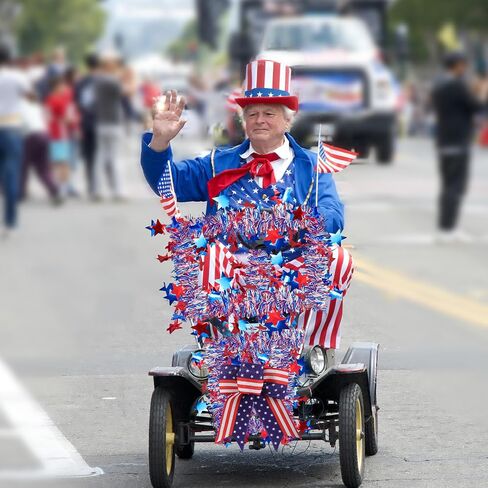 4th of July Bike Decoration Kit Parade Patriotic Red White and Blue Tinsel Garlands Bike Streamers American Bow USA Flags Star Stickers Bicycle Decorations for Independence Day in Saudi Arabia