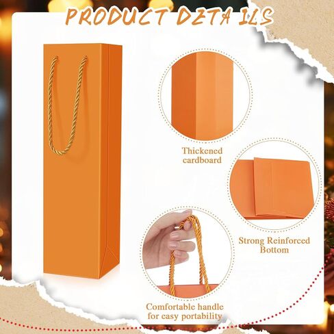 Fulmoon 80 Pack Wine Gift Bag Bulk Wine Bottle Paper Gift Bags Reusable Handbags Liquor Bottle Handbags with Handles for Shopping Wedding Party Birthday 3.7 x 3.5 x 14 Inch(Black) in Saudi Arabia