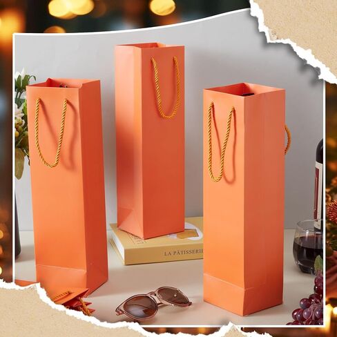 Fulmoon 80 Pack Wine Gift Bag Bulk Wine Bottle Paper Gift Bags Reusable Handbags Liquor Bottle Handbags with Handles for Shopping Wedding Party Birthday 3.7 x 3.5 x 14 Inch(Black) in Saudi Arabia