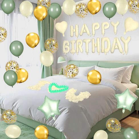 Blue Happy Birthday Balloons Decorations Royal Blue Silver Birthday Balloons Letters Banner 6 Pcs Star Balloons Blue Artificial Rose Petals 24 Flameless LED Candles for Bedroom Hotel Birthday Party in Saudi Arabia