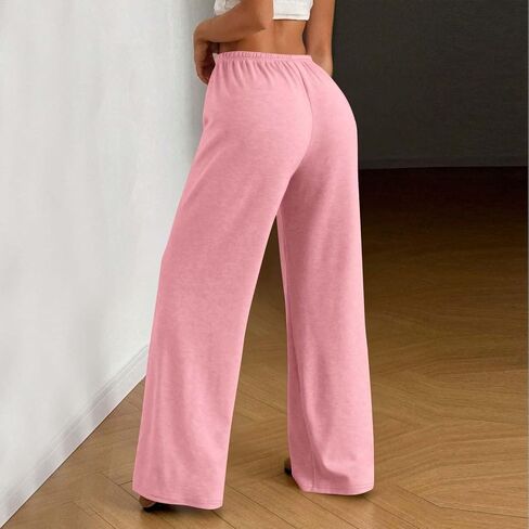 سراويل بيجاماس للسيدات غير الرسمي الرباط المريح المريح عالي الخصر سراويل نوم جرس أسفل الصالة in Kuwait