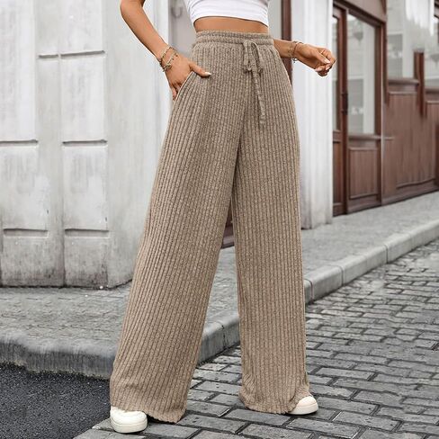 صالة المربع للسيدات مضلع سراويل بيجاما ناعمة مريحة الساق المستقيمة الساق السقوط قيعان PJ فضفاضة بنطلون مع جيوب in Kuwait