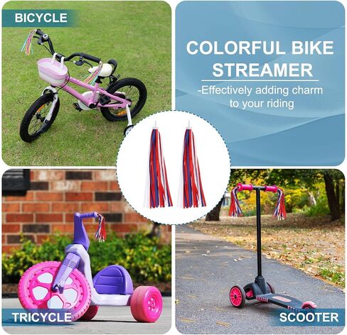 MECCANIXITY Bike Streamers Colorful Bike Tassels Scooter Handlebar Streamers Bicycle Tassel Ribbon in Saudi Arabia