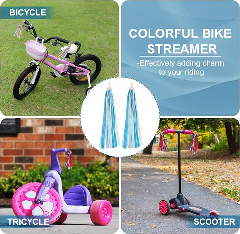 MECCANIXITY Bike Streamers Colorful Bike Tassels Scooter Handlebar Streamers Bicycle Tassel Ribbon in Saudi Arabia