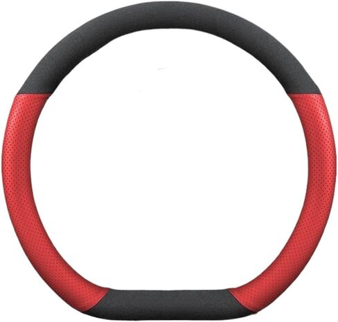 Carbon Fiber Steering Wheel Cover Car Steering Wheel Cover Fit For Benz Fit For Pilot SLK SLC W203 W204 ML Vito W176 W205 Fit For AMG Protector Universal Fit(D Pinhole red) in Saudi Arabia