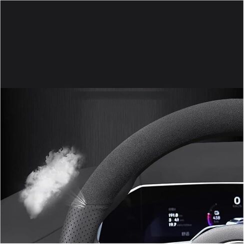 Carbon Fiber Steering Wheel Cover Car Steering Wheel Cover Fit For Benz Fit For Pilot SLK SLC W203 W204 ML Vito W176 W205 Fit For AMG Protector Universal Fit(D Pinhole red) in Saudi Arabia