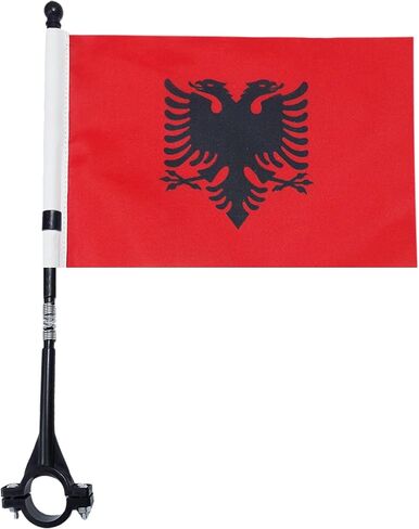 Poland BIKE Flag 5'' x 8'' - Polish BICYCLE Flag 21 x 14 cm - Black plastic stick and base - AZ FLAG in Saudi Arabia