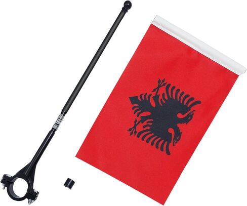 Poland BIKE Flag 5'' x 8'' - Polish BICYCLE Flag 21 x 14 cm - Black plastic stick and base - AZ FLAG in Saudi Arabia