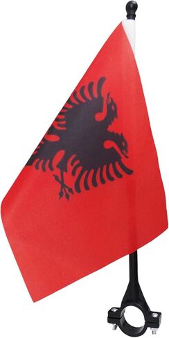 Poland BIKE Flag 5'' x 8'' - Polish BICYCLE Flag 21 x 14 cm - Black plastic stick and base - AZ FLAG in Saudi Arabia
