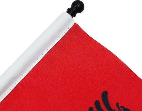 Poland BIKE Flag 5'' x 8'' - Polish BICYCLE Flag 21 x 14 cm - Black plastic stick and base - AZ FLAG in Saudi Arabia