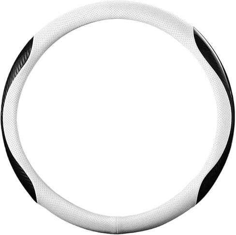 Carbon Fiber Steering Wheel Cover Suede Carbon Fiber Pattern Car Steering Wheel Cover Land Fit for Rover Range Fit for Discovery 3 4 Evoque Velar Denfender Freelander Protector Universal Fit(Style 1) in Saudi Arabia
