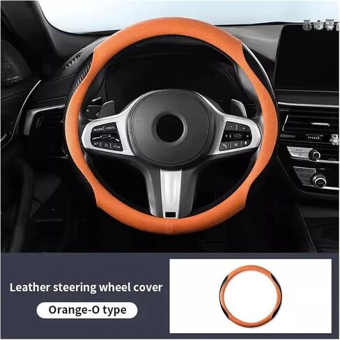 Carbon Fiber Steering Wheel Cover Suede Carbon Fiber Pattern Car Steering Wheel Cover Land Fit for Rover Range Fit for Discovery 3 4 Evoque Velar Denfender Freelander Protector Universal Fit(Style 1) in Saudi Arabia