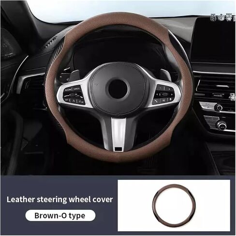 Carbon Fiber Steering Wheel Cover Suede Carbon Fiber Pattern Car Steering Wheel Cover Land Fit for Rover Range Fit for Discovery 3 4 Evoque Velar Denfender Freelander Protector Universal Fit(Style 1) in Saudi Arabia