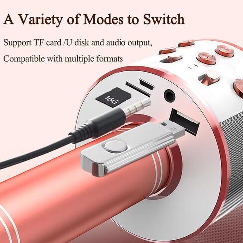 Wireless Bluetooth Karaoke Microphone Portable Handheld Mic Speaker 3-in-1 for All Smartphones Gifts Black in Saudi Arabia