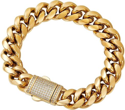 18k Gold Men's Miami Cuban Bracelet, Moissanite Bracelet, Fashionable High-end Luxury Bracelet, Holiday Gift in Saudi Arabia